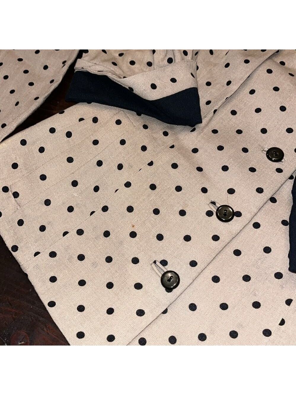 Vintage 50s 60s polka dot skirt and jacket / blouse • modest • suit • 70s • - Picture 10 of 13